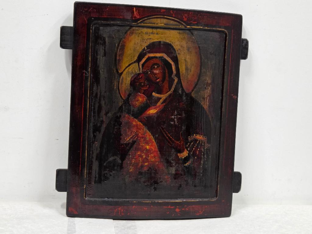 Icoon - Maria met kind, Ophalen of Verzenden, Gebruikt, Kaart of Prent, Christendom | Katholiek