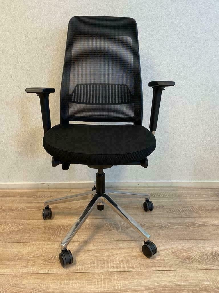 AH-Ledderra Ledderra bureaustoel met lendesteun zwart/chrome, Ophalen of Verzenden, Nieuw