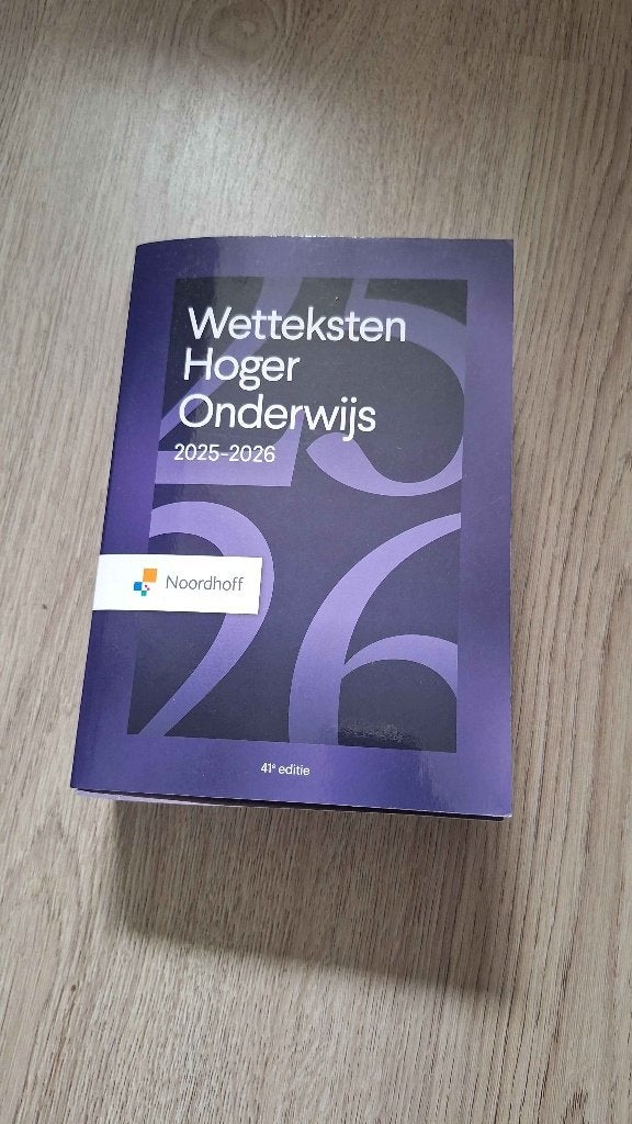Wetteksten Hoger Onderwijs 2025-2026 41e editie, Boeken, Ophalen, Noordhoff, HBO, Zo goed als nieuw