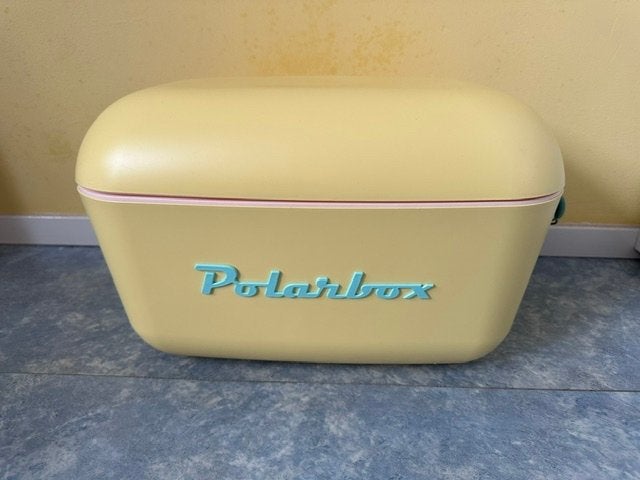 Vintage Polarbox Koelbox - Geel/turquoise Retro Design, Caravans en Kamperen, Ophalen of Verzenden, Zo goed als nieuw, Koelbox