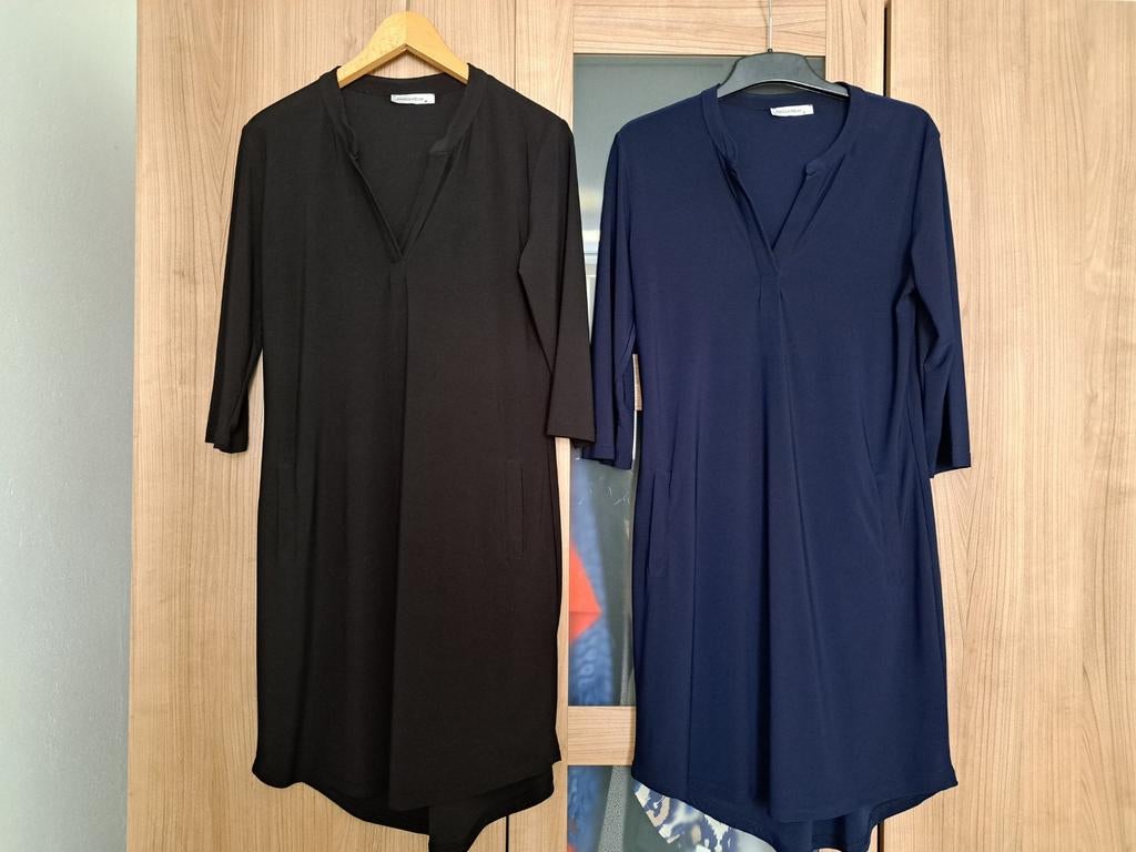 Angelle Milan travelstof jurkjes, Maat 38/40 (M), Zwart, Ophalen of Verzenden, Zo goed als nieuw