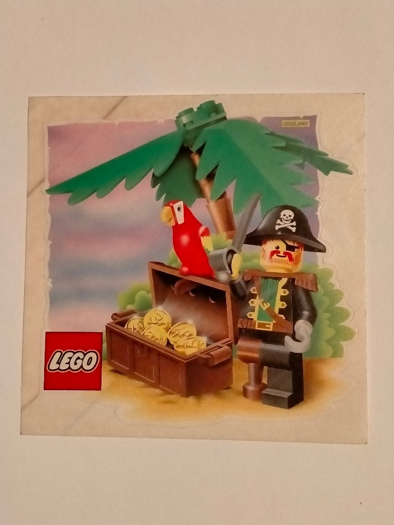 Lego piraat papegaai vintage logo sticker rare, Ophalen of Verzenden, Gebruikt, Overige typen