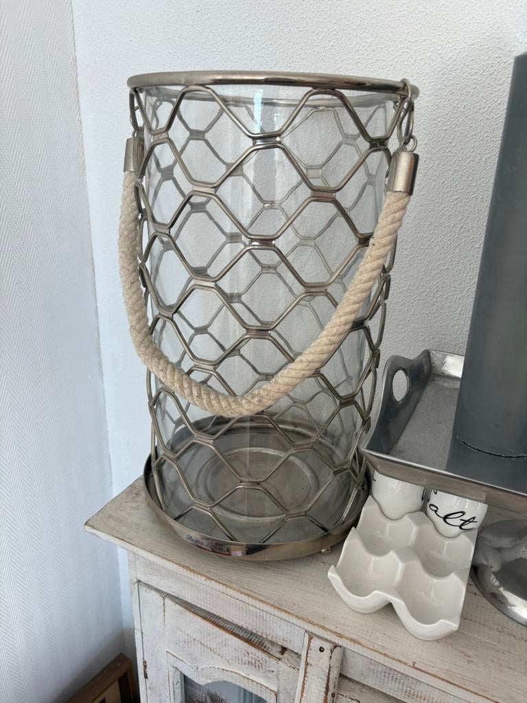 Windlicht van Riviera Maison, Ophalen, Zo goed als nieuw, Rond, Glas