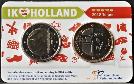 coincard Ik hou van Holland 2018 Tulpen, Ophalen of Verzenden, Koningin Beatrix, Euro's