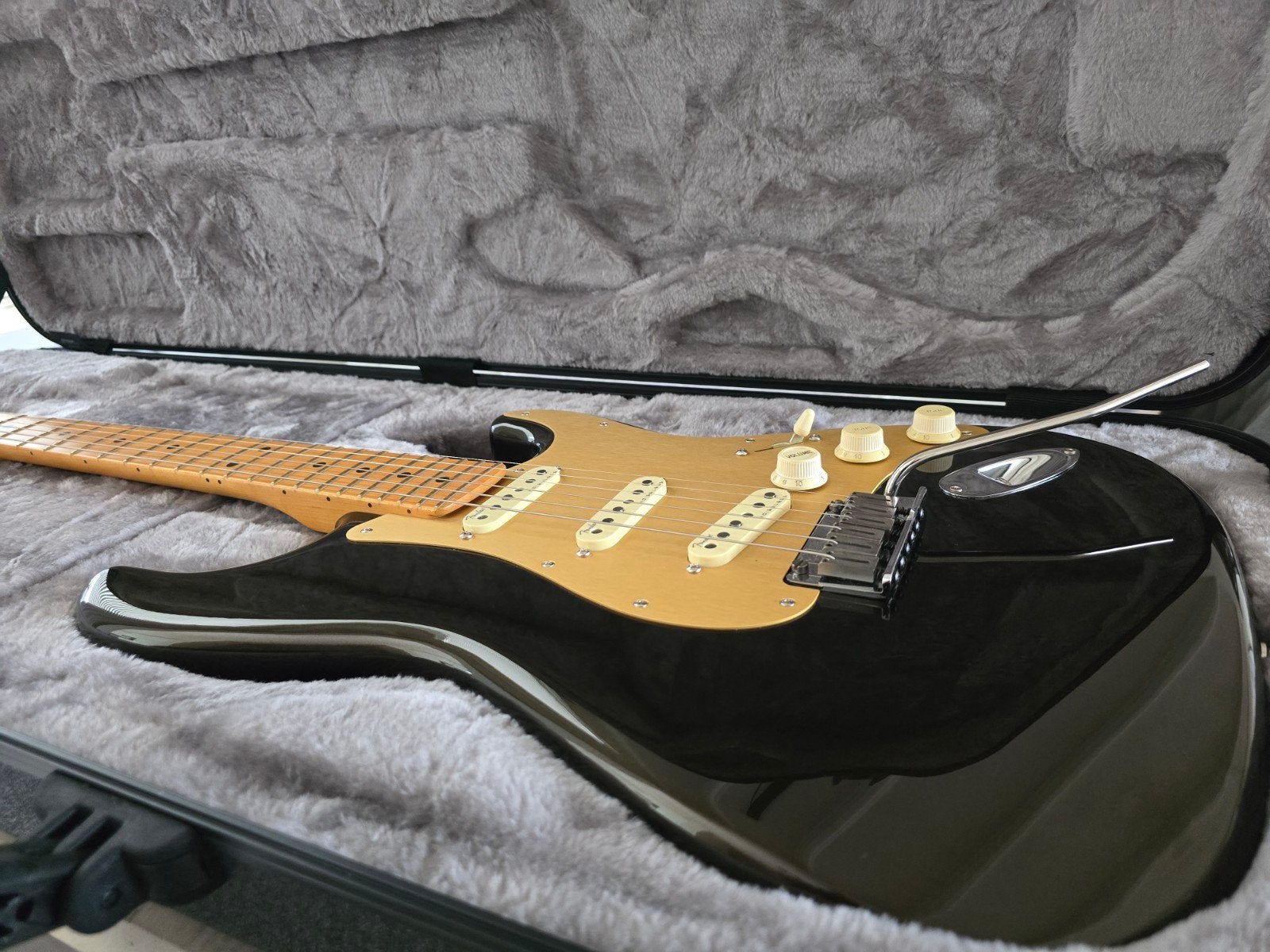 Fender American Ultra Stratocaster Texas Tea ZGAN incl case, Ophalen, Zo goed als nieuw, Solid body, Fender