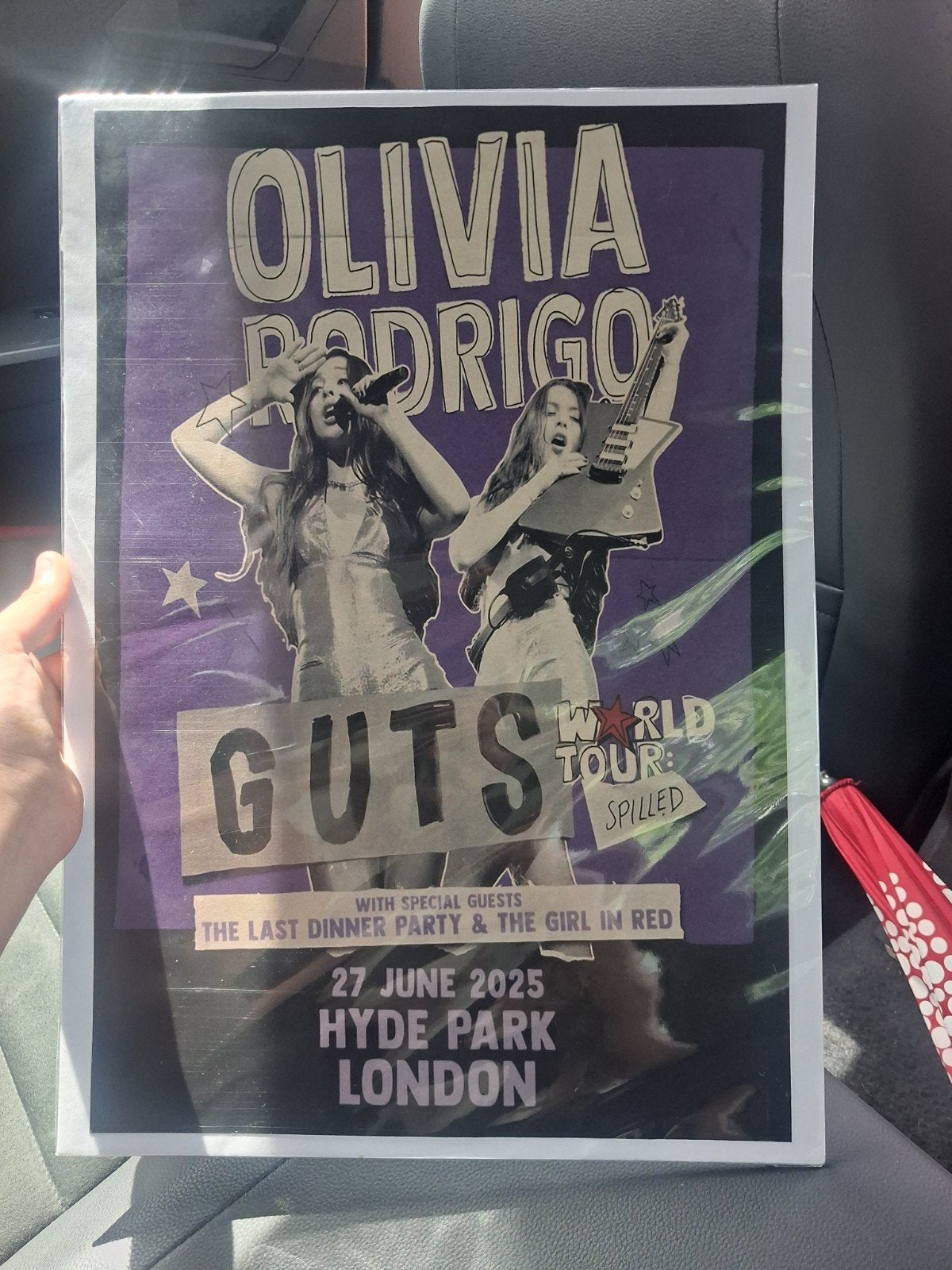 Olivia Rodrigo GUTS World Tour Poster - Hyde Park London, Rechthoekig Staand, Verzenden, Nieuw, A1 t/m A3