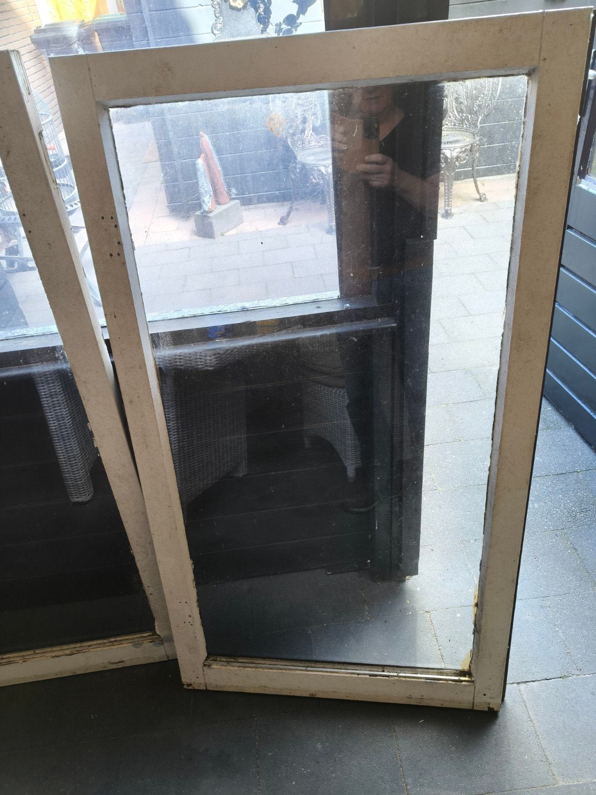 2 kozijnen met glas gratis, Gebruikt, Raamkozijn, Hout, Ophalen