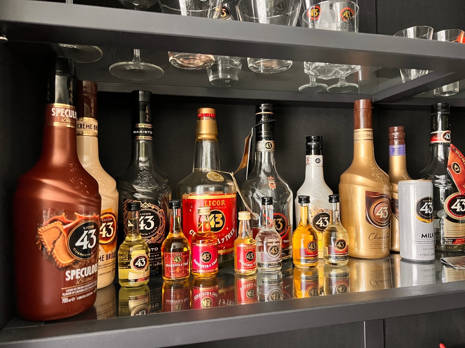 Grote Licor 43 collectie: flessen, glazen, merchandise, Ophalen, Gebruikt