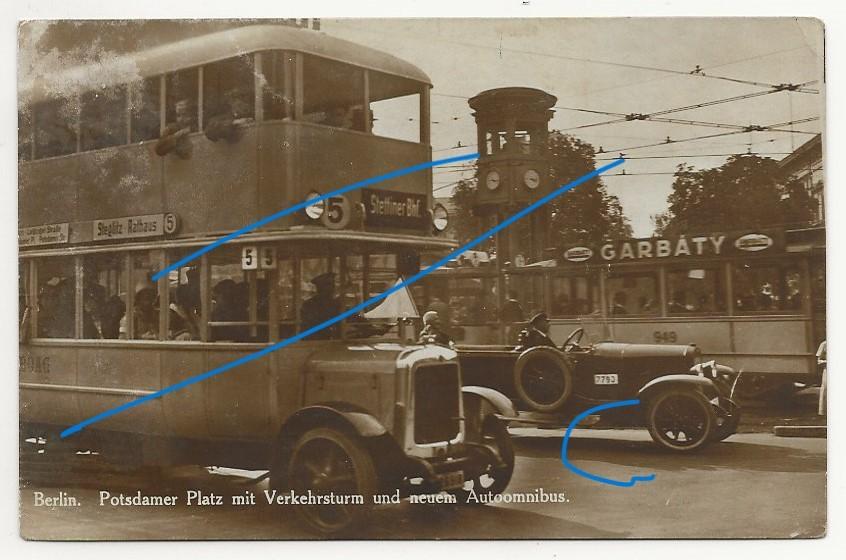 bus autobus oldtimer Berlijn fotokaart 1926, Verzenden, 1920 tot 1940, Gelopen, Voertuig