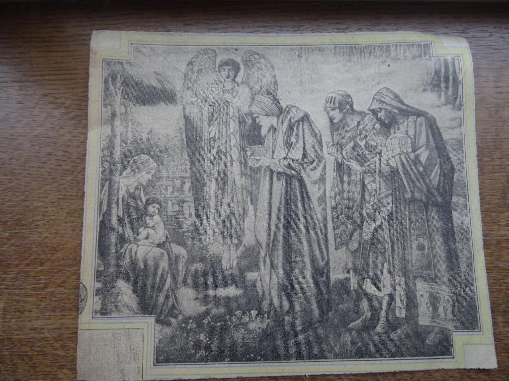 heel oud knipsel uit krant USA :Maria met kindje Jesus,engel, Ophalen of Verzenden, 1920 tot 1940, Buitenland, Knipsel(s)