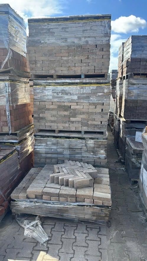 70m2 waalformaat gebruikt gebakken brons genuanceerd, Ophalen of Verzenden, Zo goed als nieuw, 10 m² of meer, Klinkers