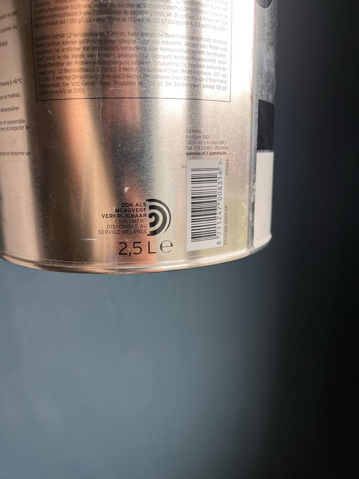 GAMMA Lakverf Mat Gebroken Wit RAL 9010 - 2.5L (bijna vol), Ophalen, Wit, Zo goed als nieuw, Lak
