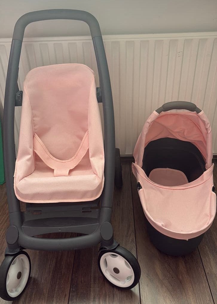 Smoby maxi cosi poppenwagen, Kinderen en Baby's, Ophalen, Gebruikt, Babypop