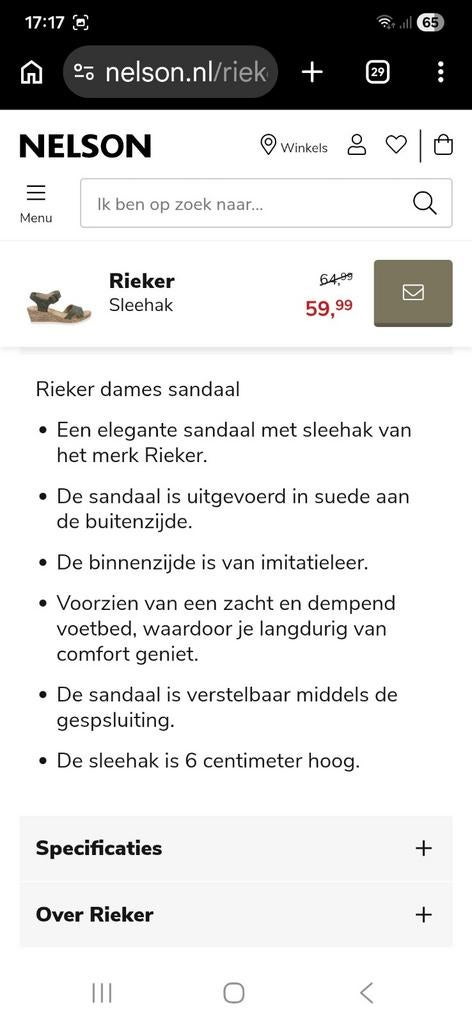 Rieker sandaal met sleehak licht groen, Kleding | Dames, Ophalen of Verzenden, Groen, Sandalen of Muiltjes