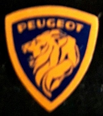 Peugeot schild blik modern, Verzenden, Nieuw, Transport, Speldje of Pin