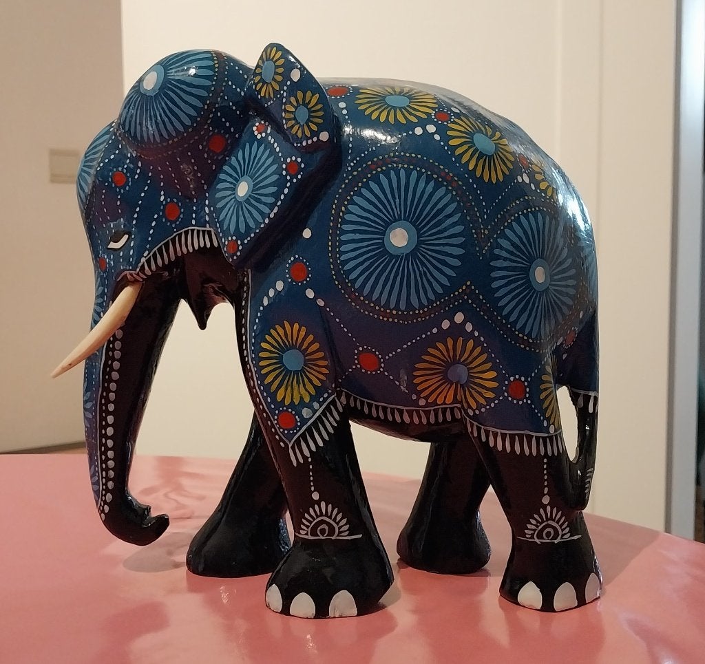 Beeld olifant handgeschilderd,Elephant Parade,Boeddha,buddha, Antiek en Kunst, Overige onderwerpen, Handgemaakt, Ophalen of Verzenden