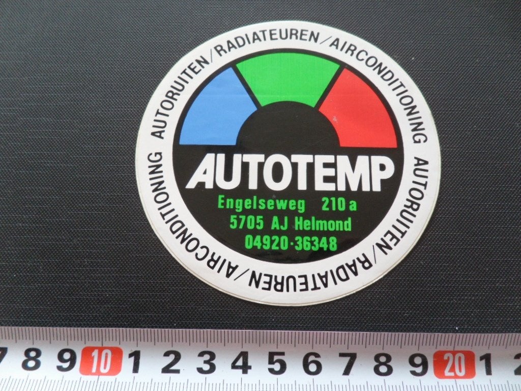 sticker AUTOTEMP helmond radiateuren airco autoruiten, Ophalen, Zo goed als nieuw