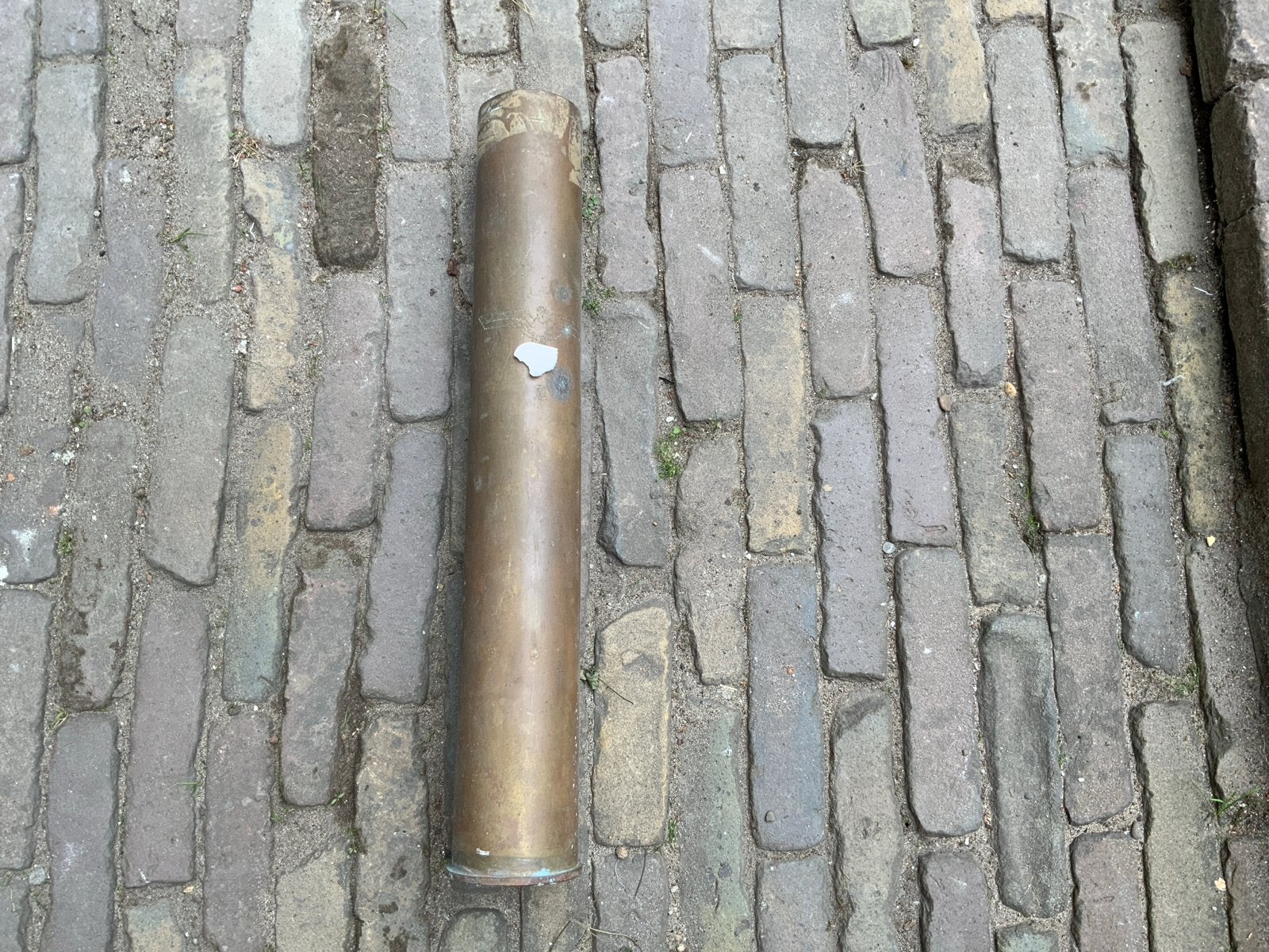 Trench art US 76 MM M82 huls 1944 Sherman, Ophalen, Overige soorten, Overige gebieden, Hulzen of Bodemvondsten