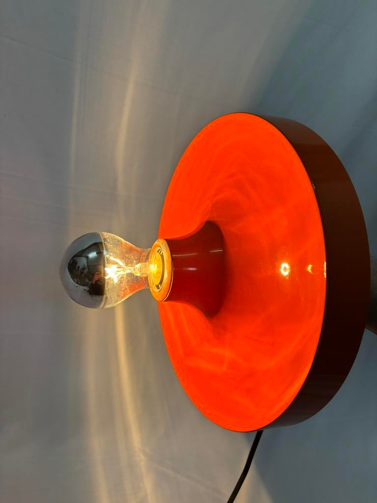 Vintage oranje discus space age wandlamp Honsel Leuchten ‘70, Ophalen of Verzenden, Gebruikt, Metaal