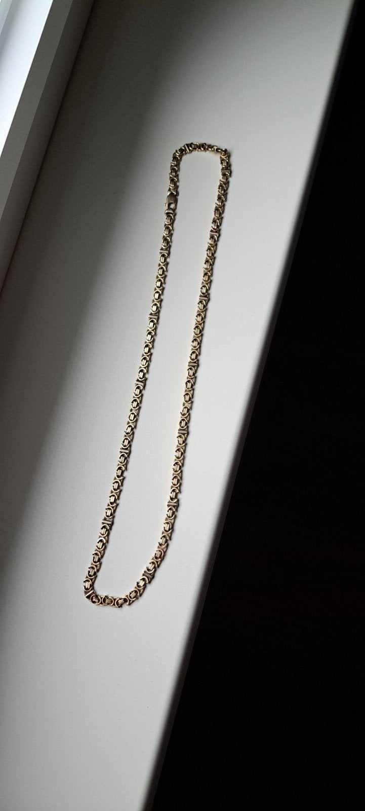 platte gouden koningsketting  56 gram 14 karaat, Sieraden, Tassen en Uiterlijk, Ophalen of Verzenden, Zo goed als nieuw, Goud