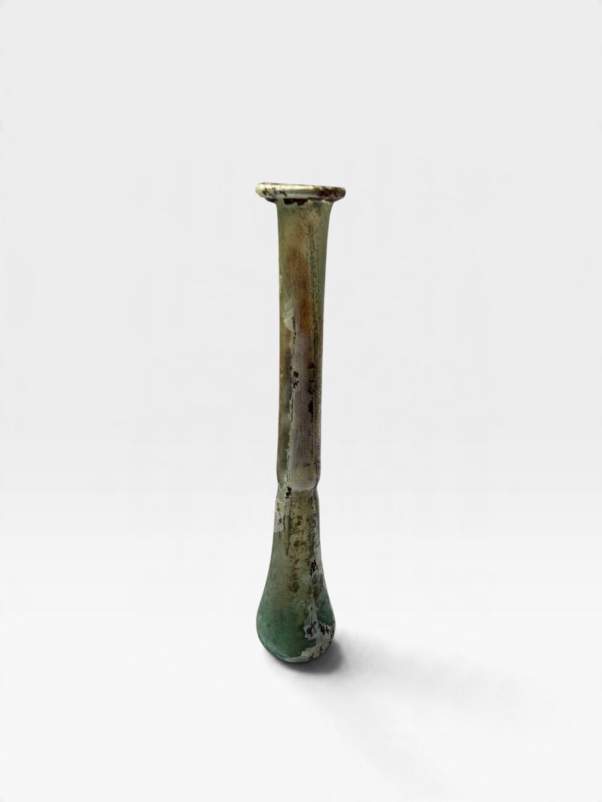 Romeins traanvormig zalfflesje (1e-3e eeuw) bodemvondst glas, Ophalen of Verzenden