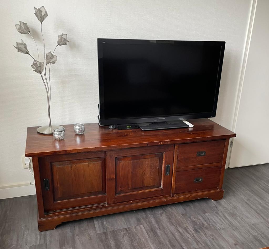 Tv meubel - Indonesisch teak, Ophalen, Gebruikt, Teakhout, Minder dan 100 cm