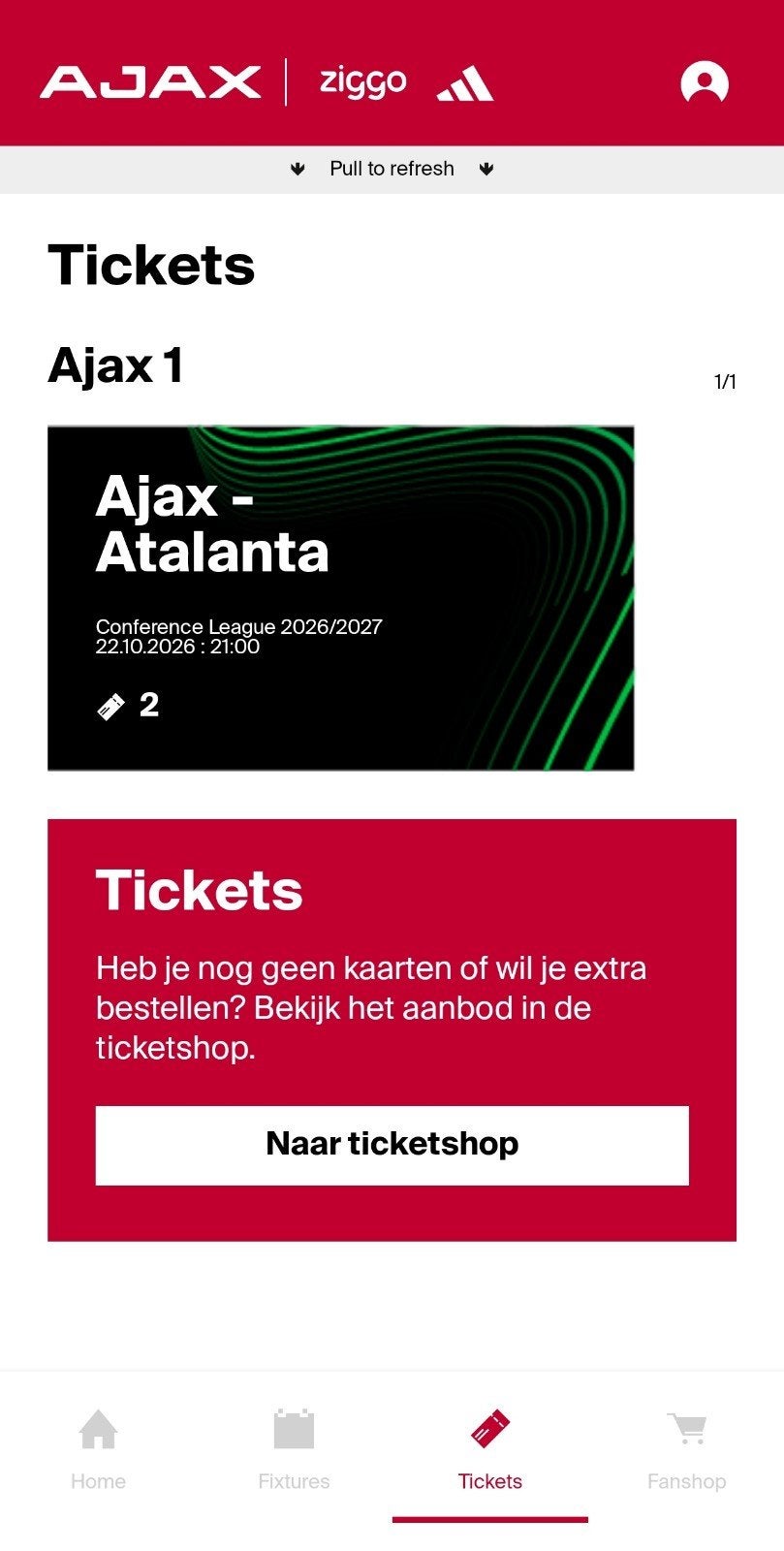 AJAX vs Atalanta 2 tickets naast elkaar Vak 422, Tickets en Kaartjes, Losse kaart, Twee personen, Oktober, Europa of Champions League
