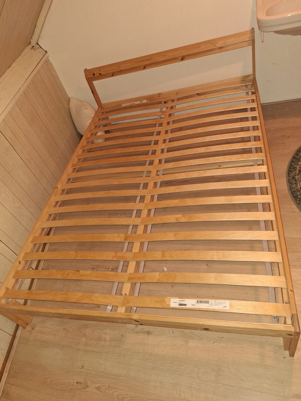 Luröy lattenbodem met bed frame, Ophalen, Tweepersoons, 140 cm, Zo goed als nieuw