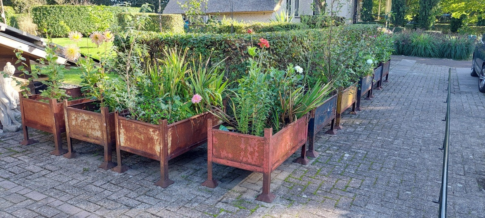 Stoere industriële stalen plantenbakken, Tuin en Terras, Ophalen, 60 tot 100 cm, 60 cm of meer, Rechthoekig