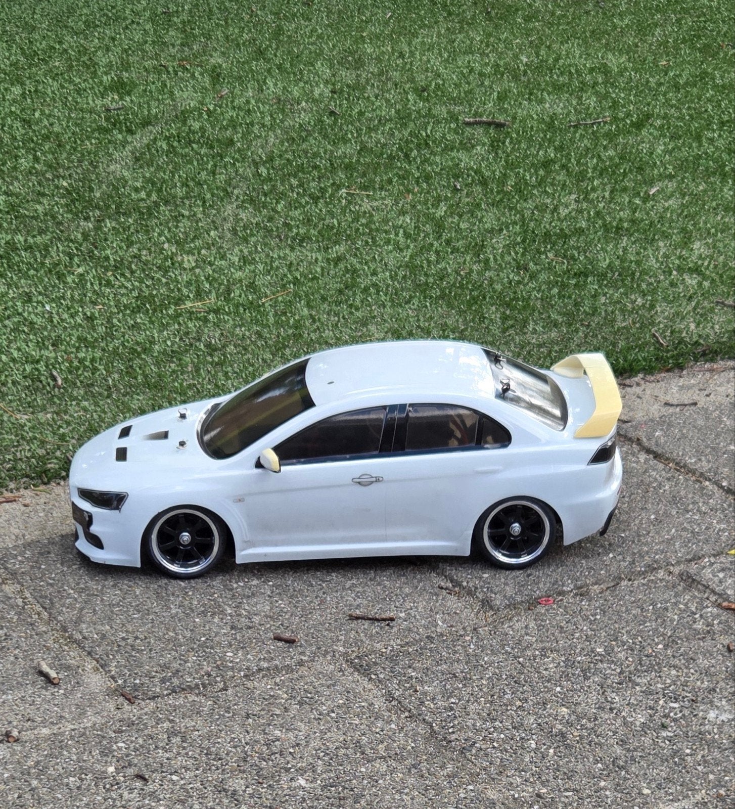 2 RC auto's  Audi en Lancer., Ophalen of Verzenden, Gebruikt, Auto