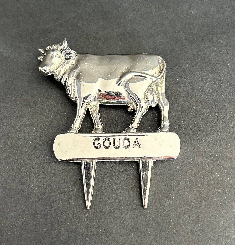 verzilverde verzilverde kaasstekker koe Gouda, Ophalen of Verzenden