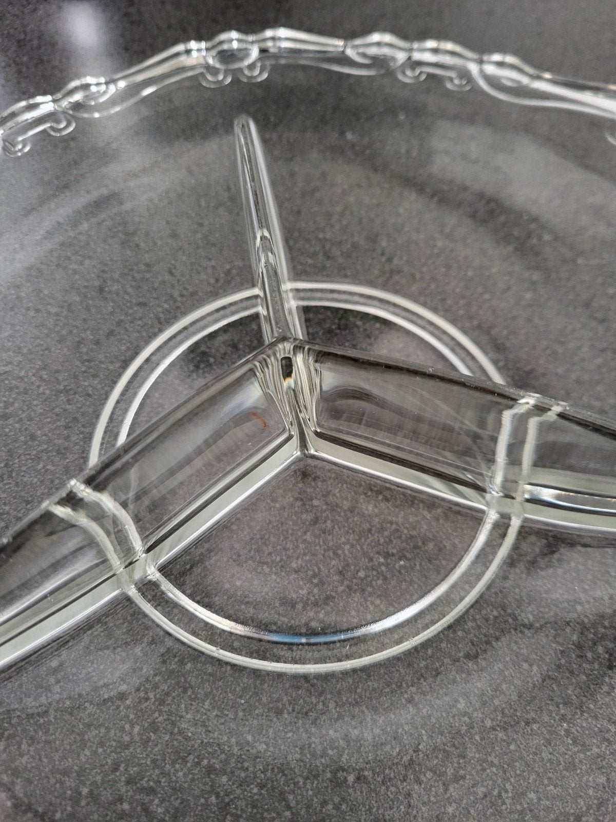 Drievaks serveerschaal Retro, Ophalen of Verzenden, Glas, Overige stijlen, Schaal of Schalen