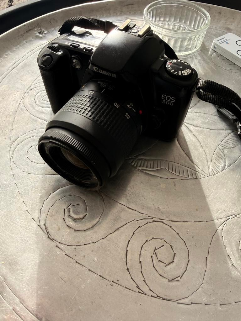 Canon eos500 analoog en speedlite 380ex flitster, Ophalen of Verzenden, Gebruikt, Canon, Geen optische zoom