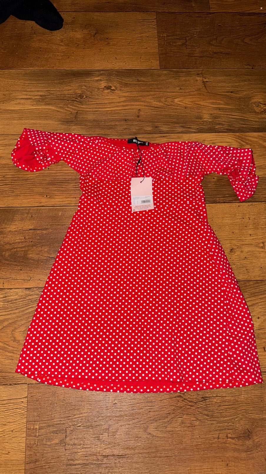 Dames nieuwe rood met witte stippen jurk van Miss Guided, Kleding | Dames, Nieuw, Ophalen of Verzenden, Maat 36 (S), Boven de knie