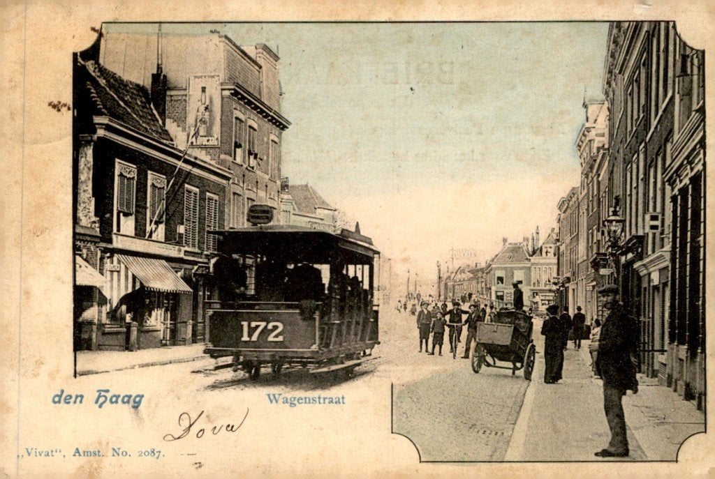 Den Haag Wagenstraat met Paardentram Vivat no 2087 # 853, Verzenden, Voor 1920, Gelopen, Zuid-Holland