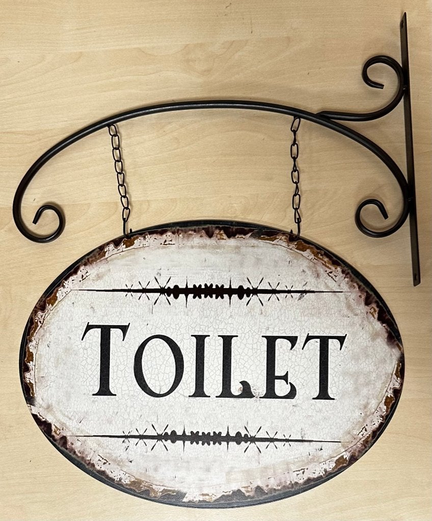 Toilet WC uithangbord van metaal reclamebord wandbord deco