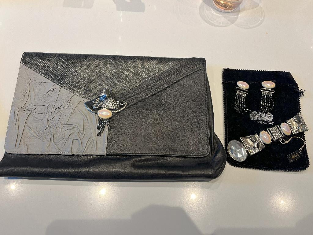 Vintage art deco Damestas met bijpassende juwelen, Sieraden, Tassen en Uiterlijk, Antieke sieraden, Ophalen of Verzenden, Overige materialen