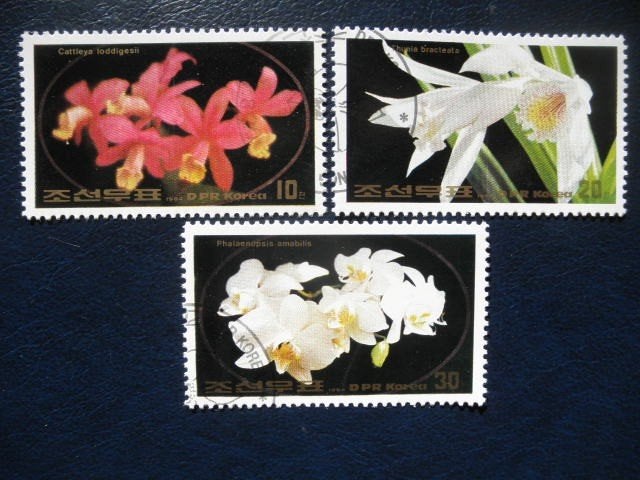Postzegels bloemen Noord Korea 1984., Ophalen of Verzenden, Gestempeld, Dier of Natuur