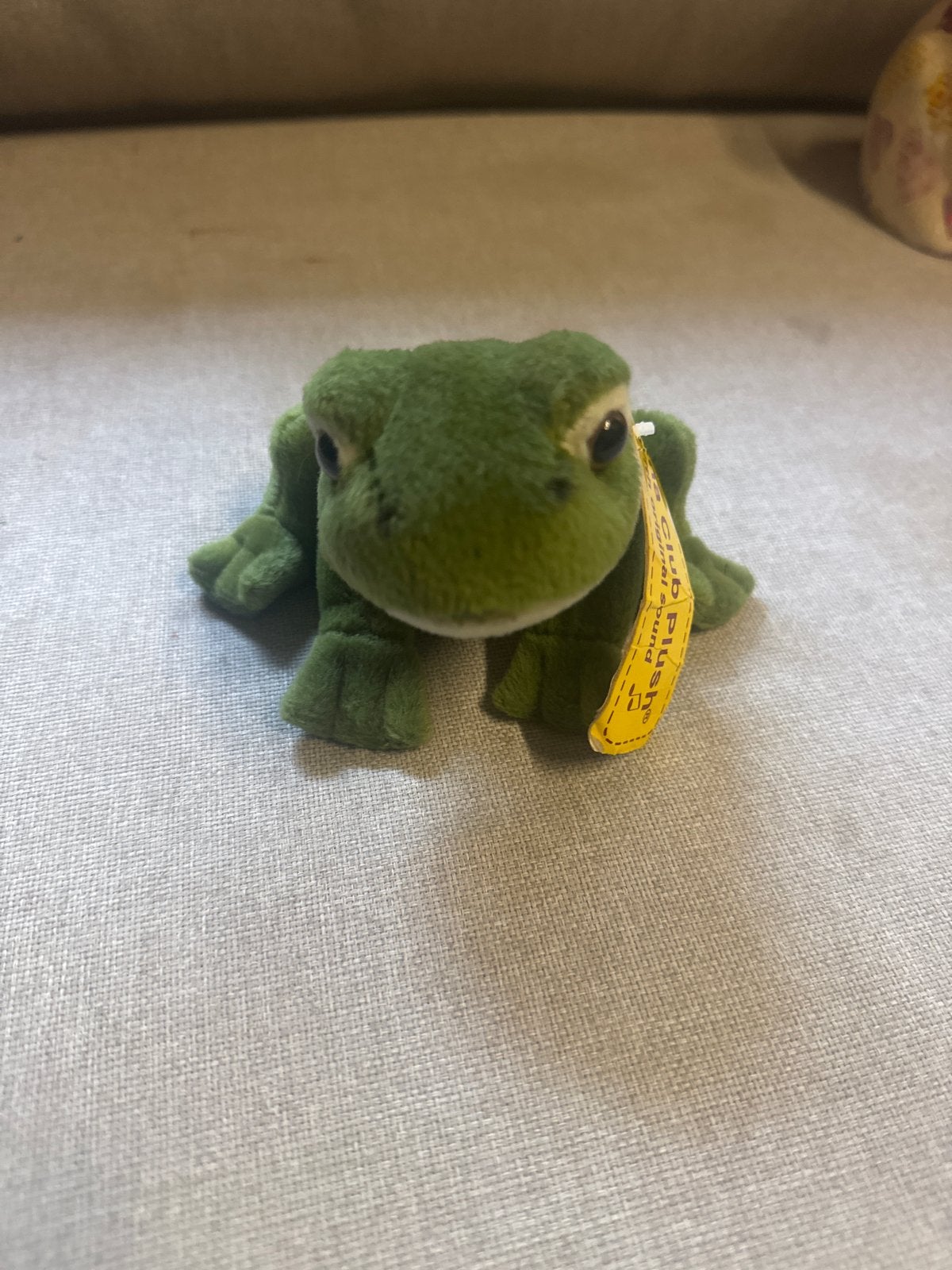 Vintage Anna Club Plush Kikker uit 1990 - Zo goed als nieuw, Kikker, Groen, Ophalen of Verzenden, Anna Club Plush
