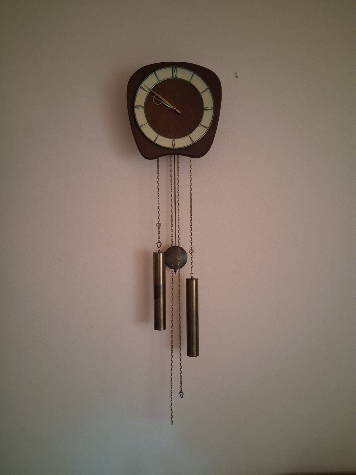 Vintage Wandklok met Gewichten - Jaren '60/'70 Design, Ophalen