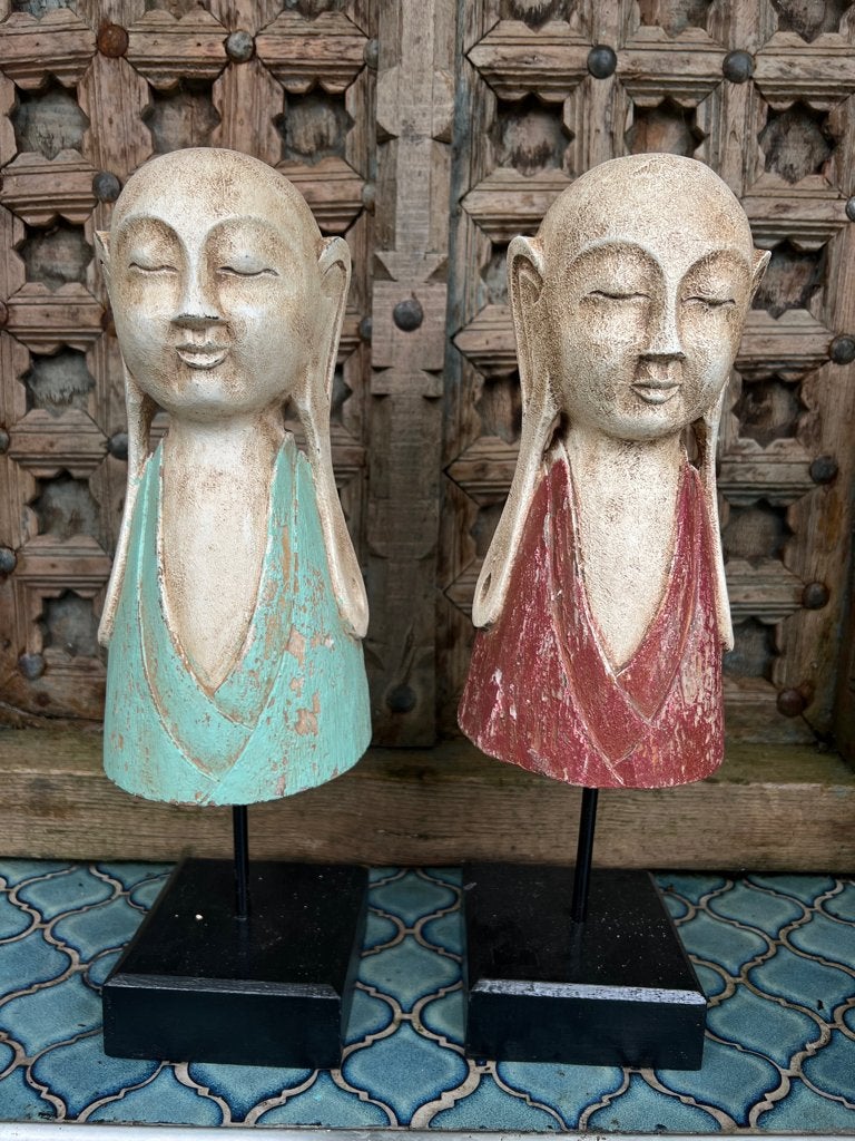 Houtsnijwerk beeld uit Bali Indonesie Boeddha lange oren, Meerkleurig, Nieuw, Ophalen of Verzenden, Schipluidenlaan 20 5035KJ Tilburg
