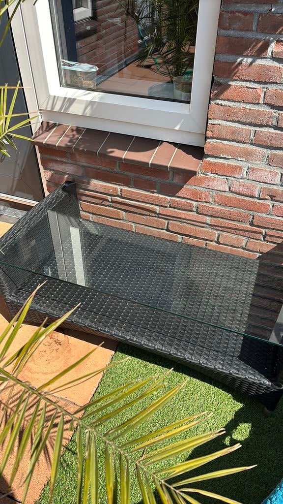 Rotan tafeltje tuin/buiten, Ophalen of Verzenden, Zo goed als nieuw, 160 cm of meer
