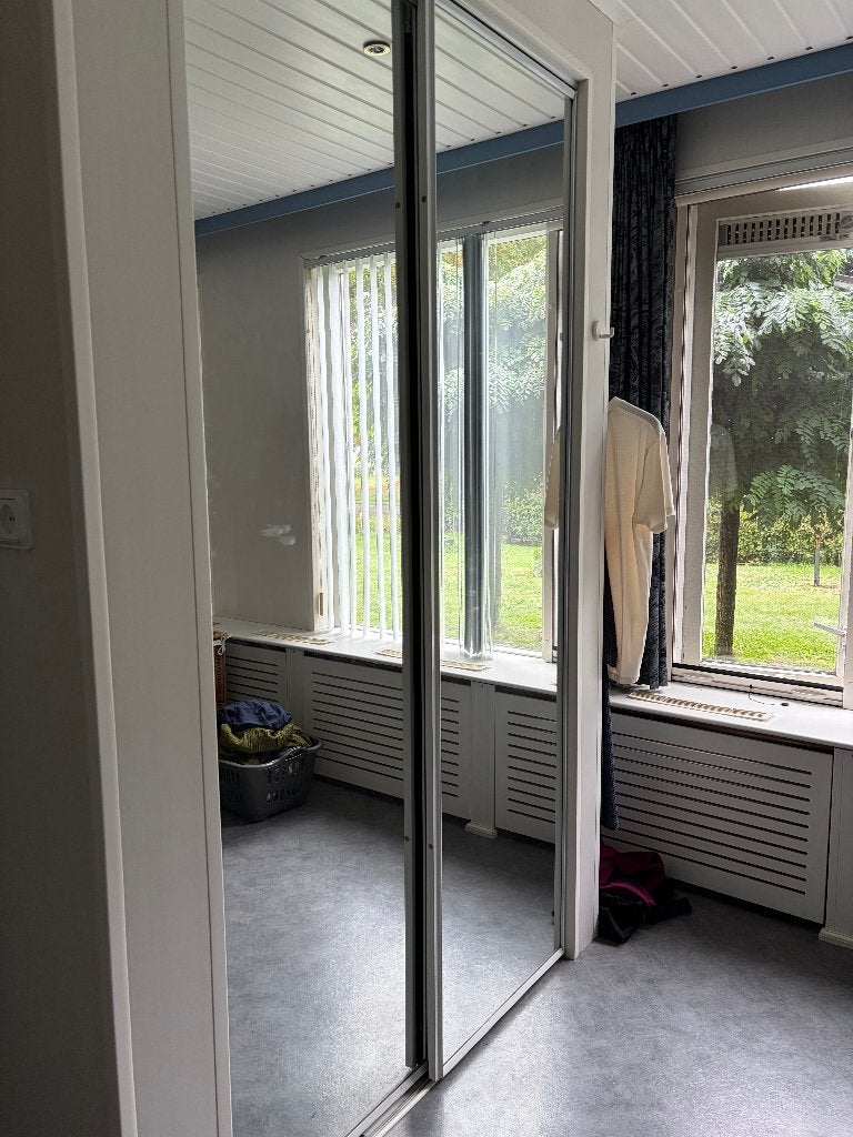 Schuifdeur met spiegel voor kledingkast, Ophalen, Gebruikt, 200 cm of meer, 50 tot 100 cm