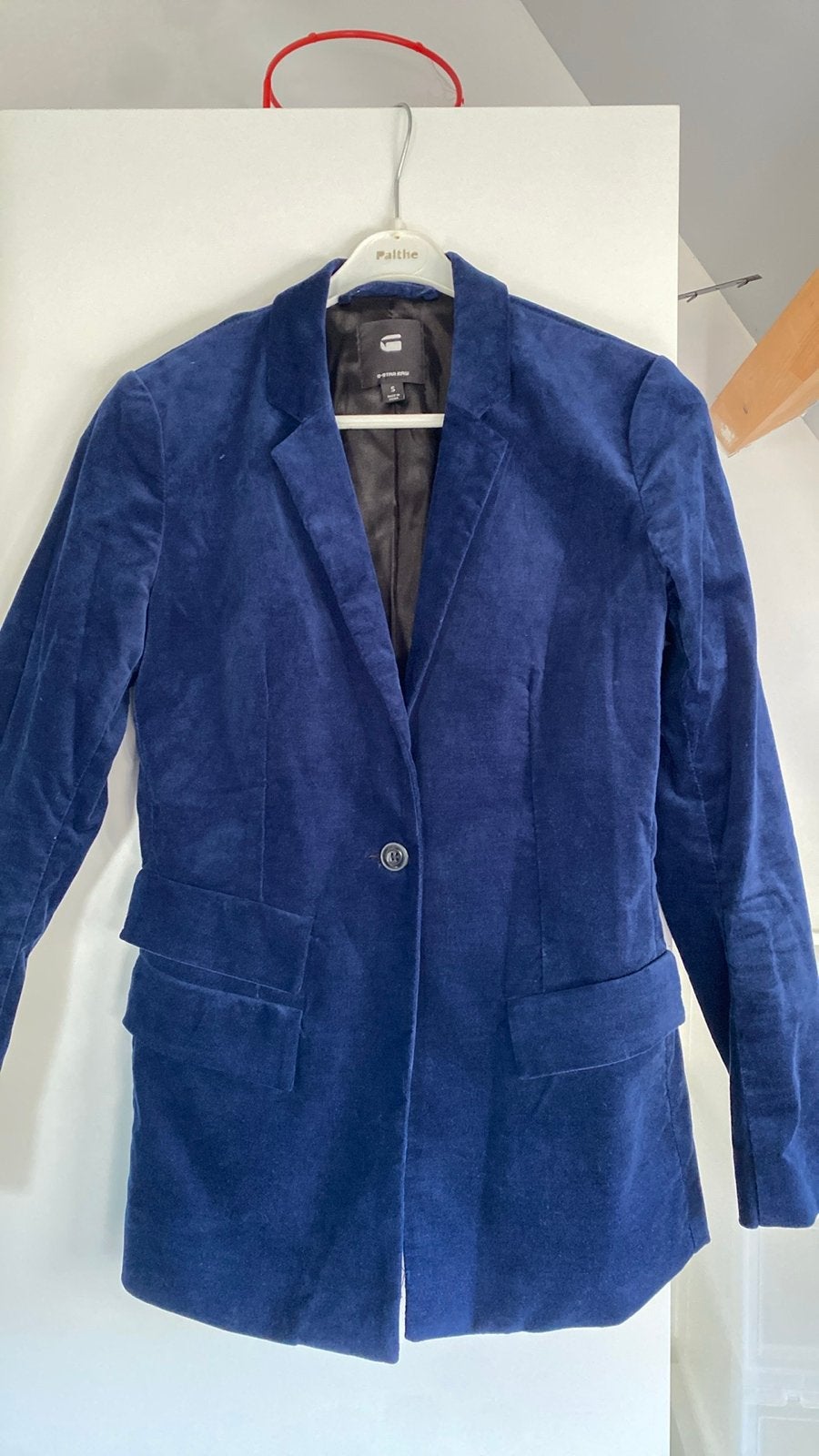 G-Star RAW fluwelen blazer in maat S, Blauw, Ophalen of Verzenden, Zo goed als nieuw, Jasje