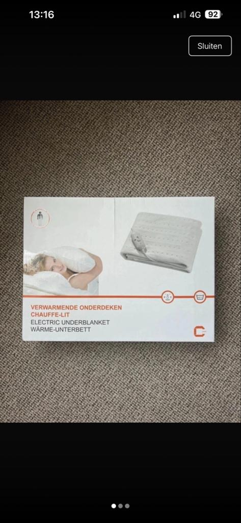 Nieuwe elektrische onderdeken - Creasta KTS101, Jongetje of Meisje, Wit, Nieuw, Ophalen of Verzenden