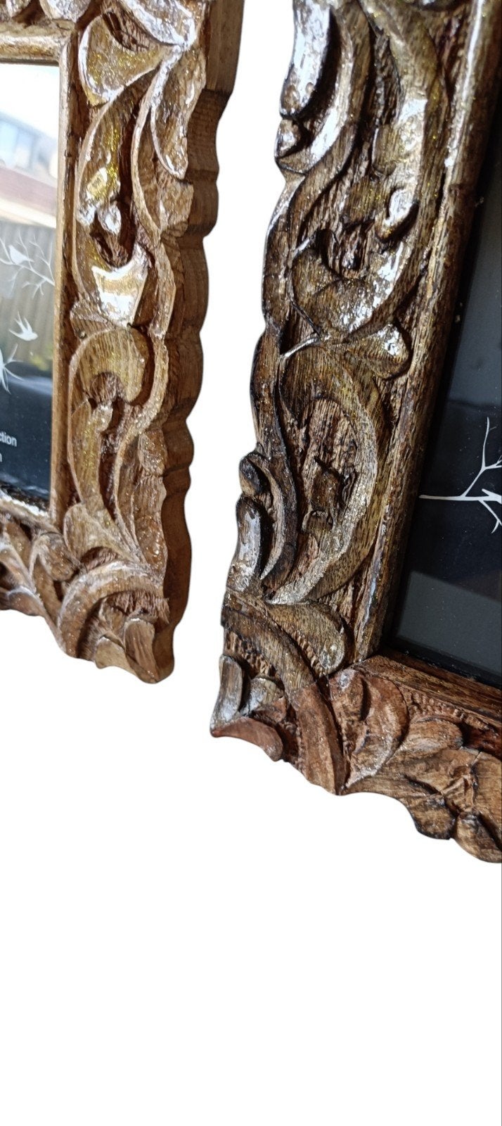 2 houten fotolijsten met laag epoxy met lichte glitter, Ophalen of Verzenden, Nieuw