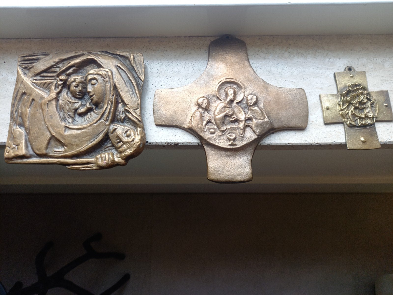3 PRACHTIGE MASSIEF BRONZEN PLAQUETTES .
DE 3 PLAQUETTES ZIJ, Ophalen of Verzenden