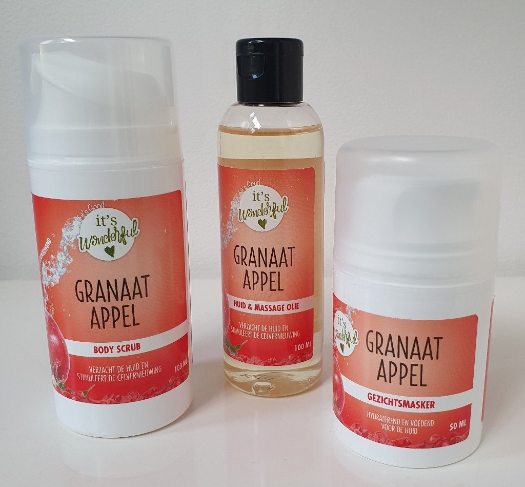heerlijk granaatappel verzorgingspakket: €14 incl verzenden, Verzenden, Nieuw, Bad & Douche
