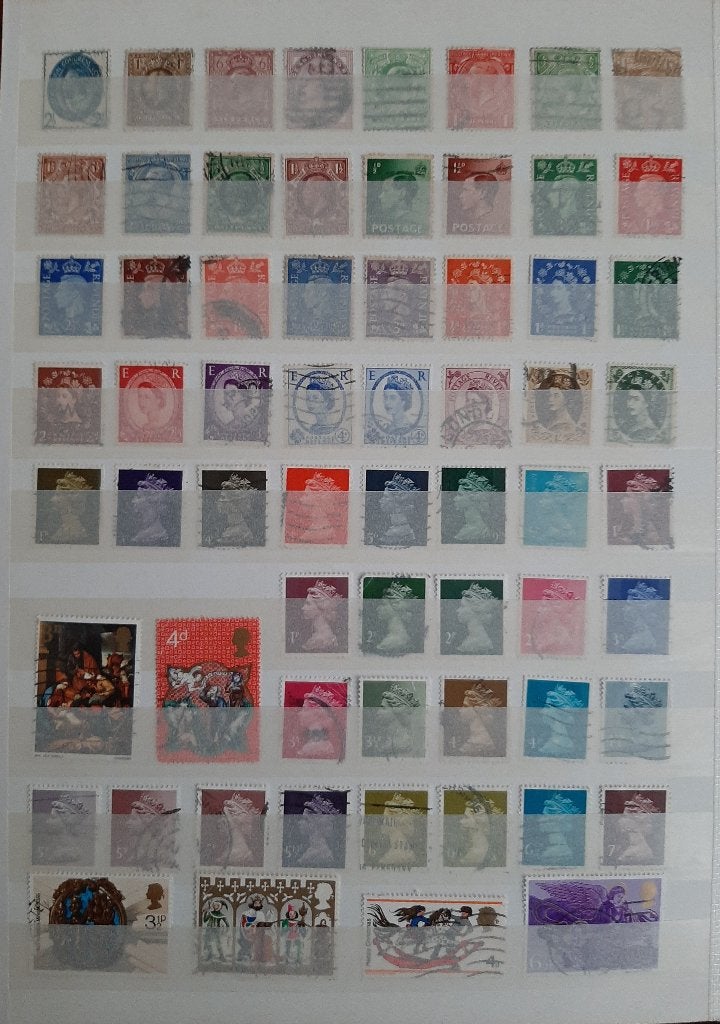 4 Kaarten Oude Klassieke Postzegels Engeland Nr 3 Gestempeld, Ophalen, Gestempeld