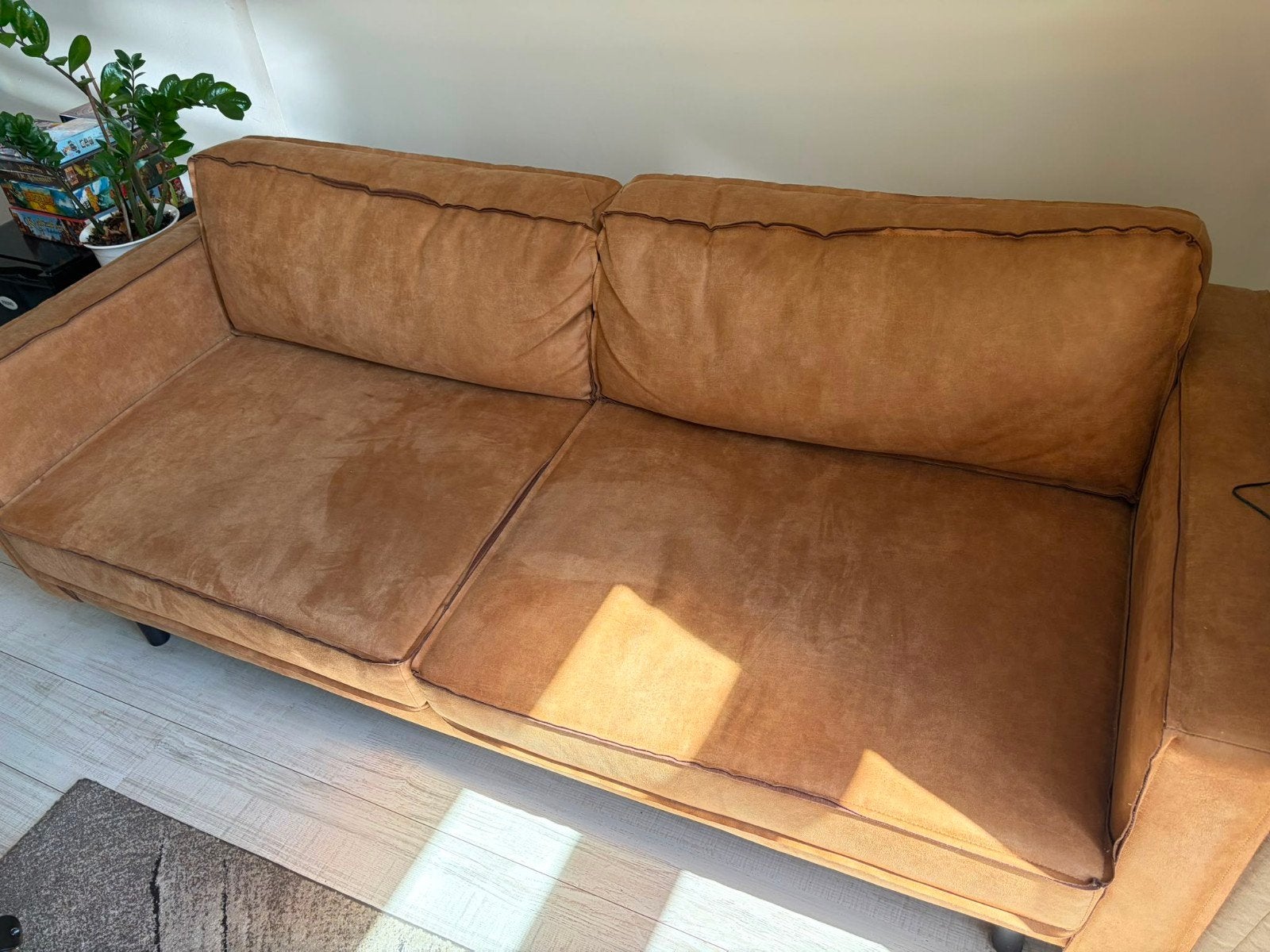 Westervoort bank Bull Cognac kleur 3-zits, Ophalen, Gebruikt, Driepersoons, 75 tot 100 cm